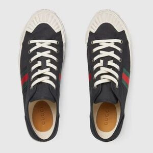 Gucci Sneaker with Web Black Cotton